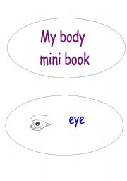 English worksheet: body mini book - part 1 (2 pages)