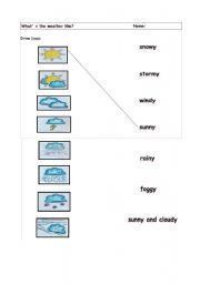 English Worksheet: Weather Adjectives