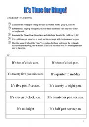 English Worksheet: Its Time for Bingo