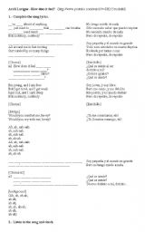 English worksheet: April Lavigne - How does it feel? (song)