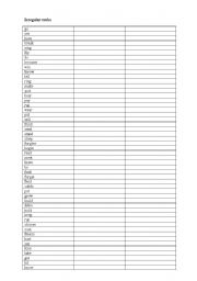 English Worksheet: Irregular verbs