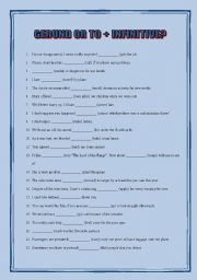 English Worksheet: Gerund or to + infinitive?