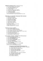 English Worksheet: change into Past Simple