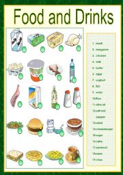 English Worksheet: Food and drinks