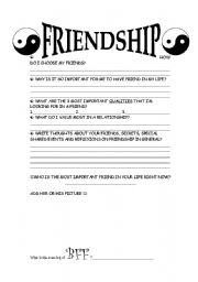 English worksheet: Friendship