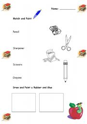 English Worksheet: School Objects