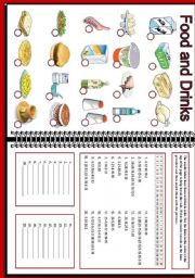 English Worksheet: Food and drinks