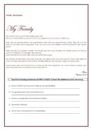 English worksheet: Family