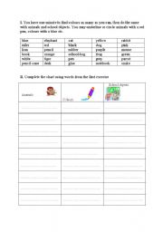 English worksheet: looking for a word