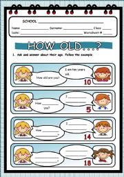 English Worksheet: HOW OLD...?