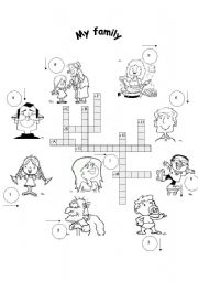 FOR BEGINNERS:   My family crosswords+key