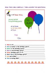 A birthday invitation.