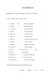 English Worksheet: COUNTABLE AND UNCOUNTABLES IN A SET OF EXERSICE