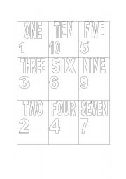 English worksheet: Bingo Numbers