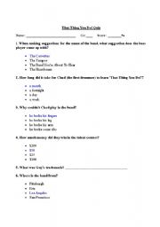 English Worksheet: That thing you do Quiz