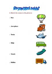 English worksheet: Transports: