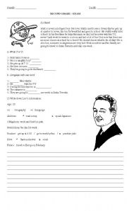 English Worksheet: Kids test: Simple present, going to, guided writing, answer the questions