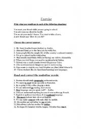 English worksheet: language functions,grammar and vocabulary test