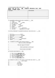 English Worksheet: some / any 
