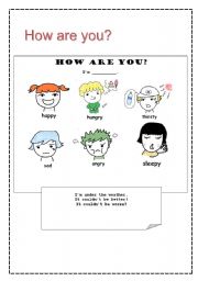 English Worksheet: how are you