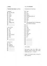 English worksheet: English vocabulary for cooking and eating out, and song