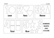 English Worksheet: Numbers and shapes worksheet