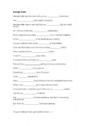 English Worksheet: midnight bottle