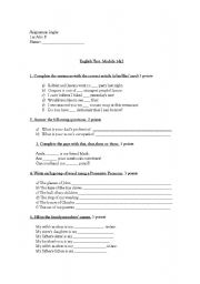 English worksheet: Test