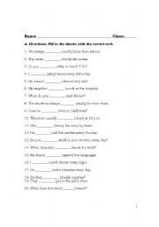 English Worksheet: present simple