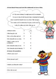 English Worksheet: reading