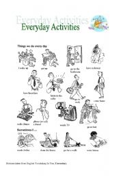 English Worksheet: everyday activities