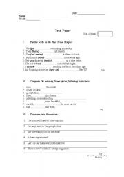 English worksheet: 7th grade