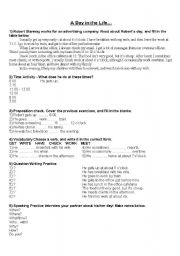 English Worksheet: Daily routines - reading and grammar