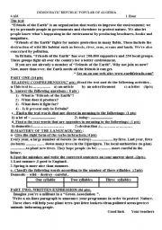 English Worksheet: EXAM