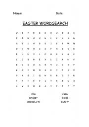 English Worksheet: Easter wordsearch