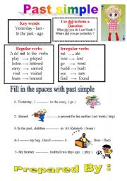 English Worksheet: past simple tense