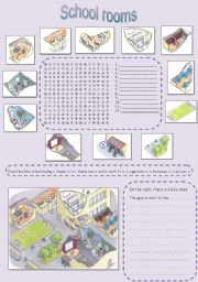 English Worksheet: School rooms