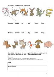 Chinese Zodiac - Animals and Adjectives 