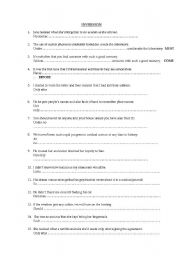 English Worksheet: INVERSION CAE, CPE