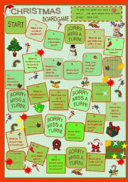 English Worksheet: Christmas Boardgame