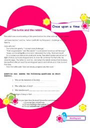 English Worksheet: the turtle and the rabbit (short quiz)