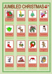 English Worksheet: Jumbled X-mas