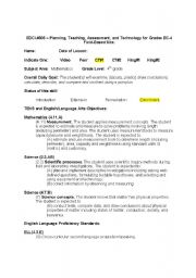 English worksheet: Pumpkin Math Lesson Plan