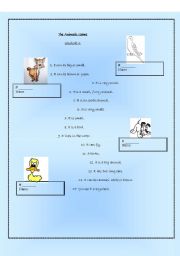 English Worksheet: The Animals Game (student A and B)