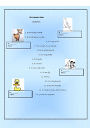 English worksheet: The Animals Game (student A and B)