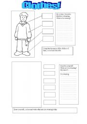 English worksheet: Describe clothes!