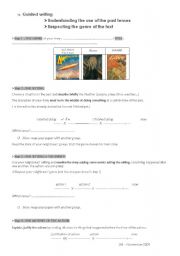 English Worksheet: guided writing - past tenses 