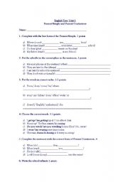 English Worksheet: Test. Simple present and Present Continuous