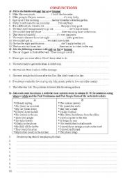 English Worksheet: Conjunctions (and,but, so, because) (while, when)