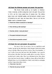 English Worksheet: reading